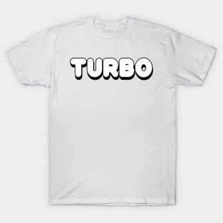 Turbo Word White Print T-Shirt